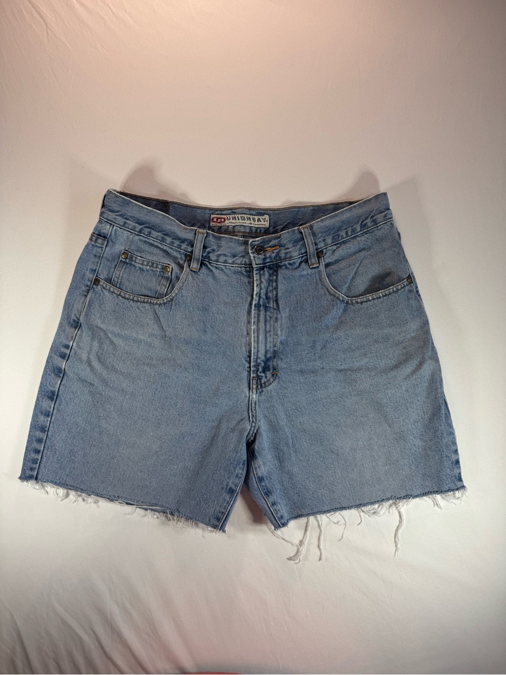 Unionbay Denim Cutoff Jorts Frayed Raw Hem Shorts Size 36 Vintage 90s